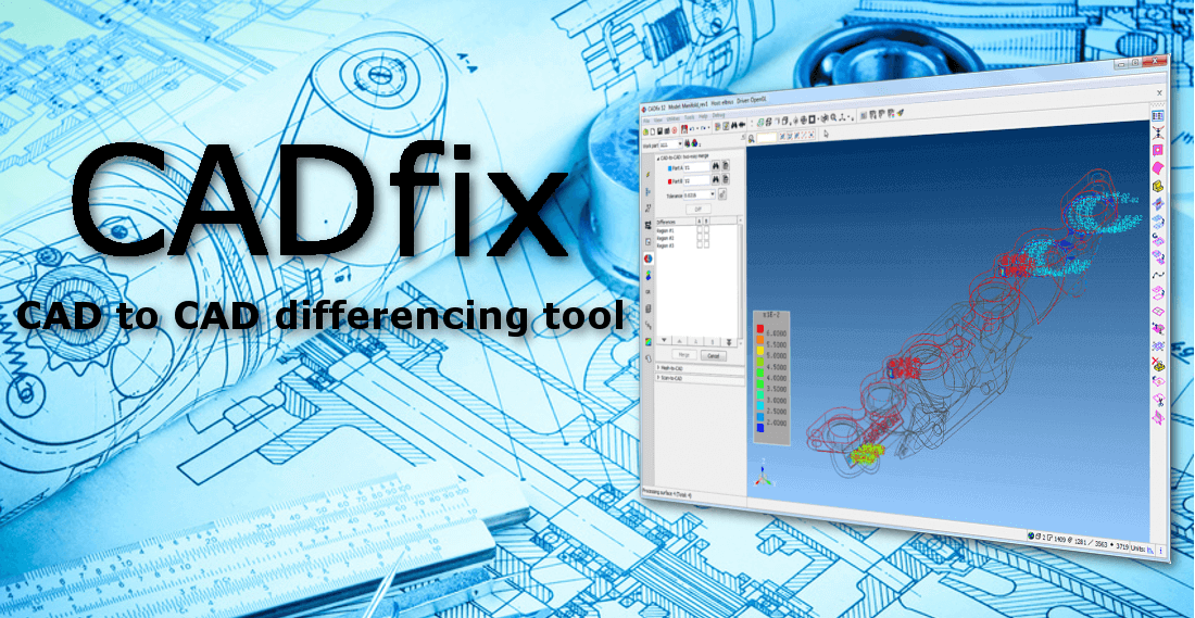 Compare CAD and Mesh versions  in CADfix DX with 3D Diff tool