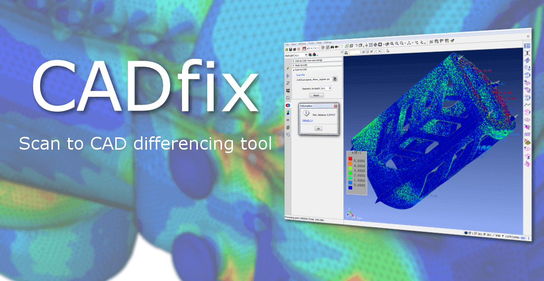 Comparaison entre une numérisation et un modèle CAO avec CADfix