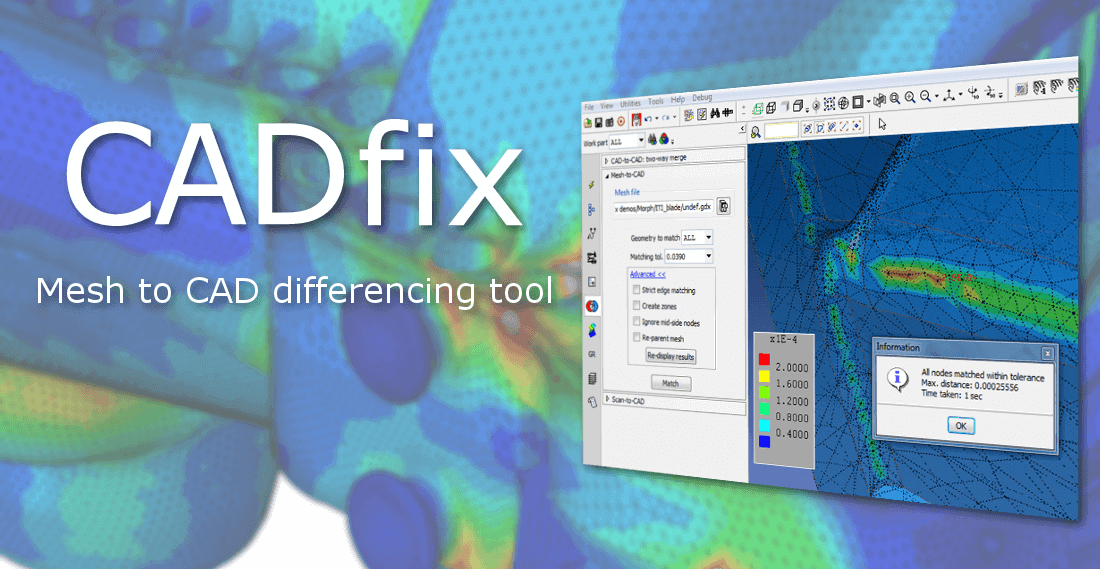 Comparaison entre maillage et modèle CAO avec CADfix