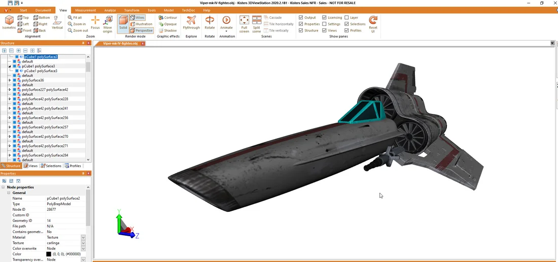 Visualisation d'un modèle CAO 3D avec support des textures