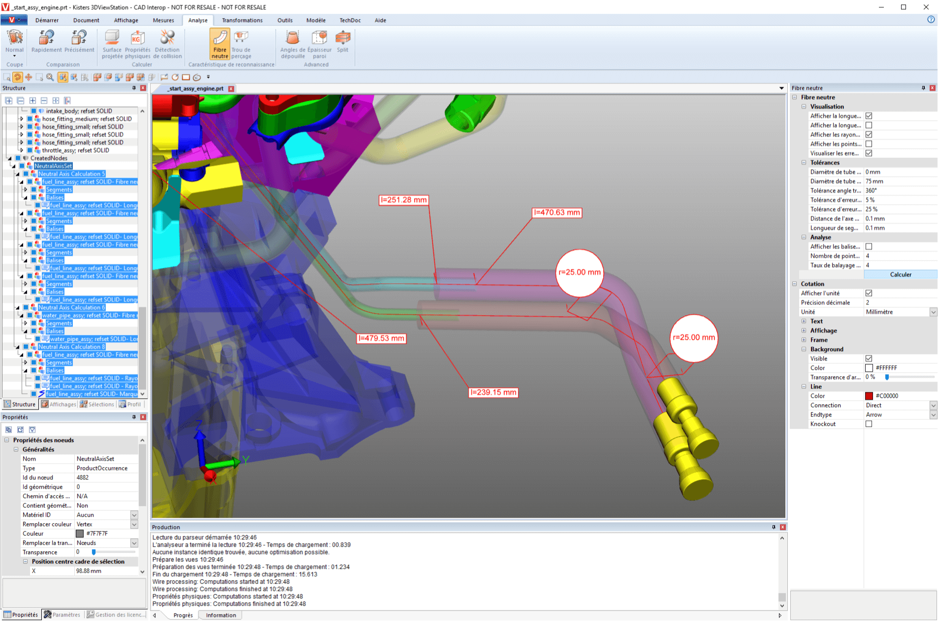 Mesure de longueur de fibre neutre avec 3DViewStation