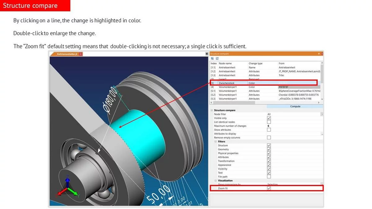 3DViewStation Release 2024.6 Structure compare highlights