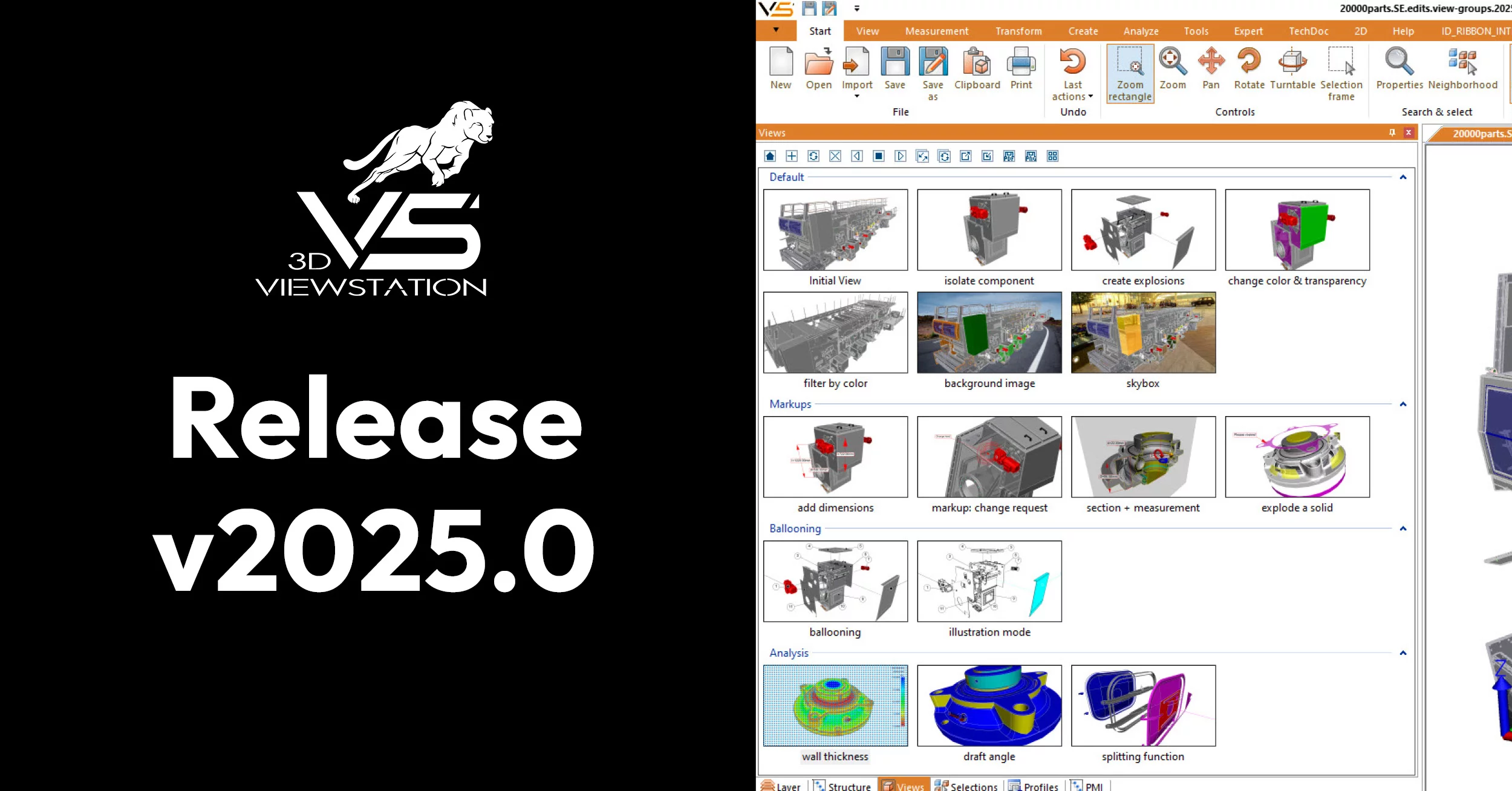 3DViewStation 2025.0 View Grouping